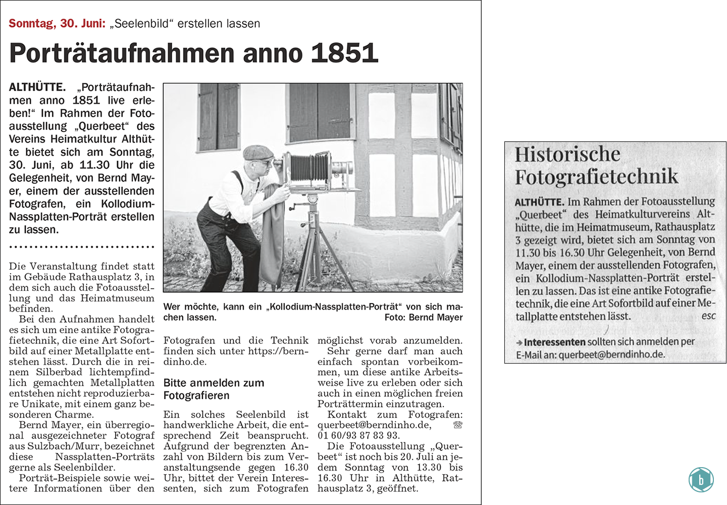 Foto Presseberichte Portraitfotografie Althütte